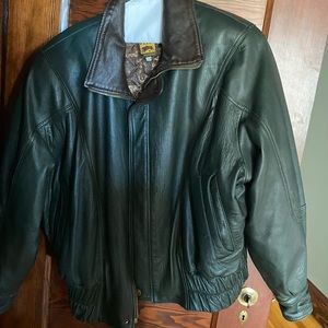 Vintage leather bomber jacket
